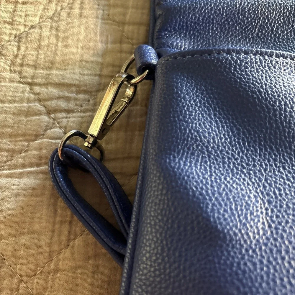 Mulberry Satchel Bag Pigment Blue Pebble Leather Crossbody Handbag Designer